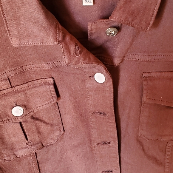 Lila Ryan Brown Black Coffee Soft Denim Button-down Sz. XXL Jacket NWOT - Picture 7 of 10